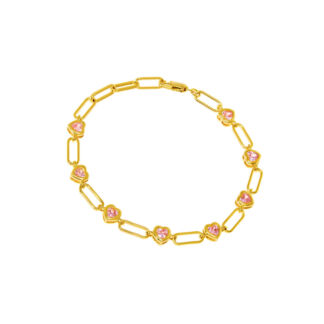 Браслет Amazing Gold Heart Bracelet - Pink VIVA LA VIKA