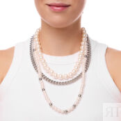 Колье Silver Layered Necklace With Pearls FREE FORM фото 2