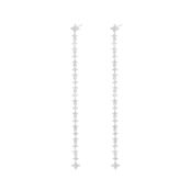 Серьги Silver Extra Long Earrings with Star Crystals FREE FORM фото 1