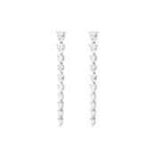 Серьги Silver Long Earrings With Crystals FREE FORM фото 1