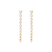 Серьги Golden Long Earrings With Crystals FREE FORM фото 1