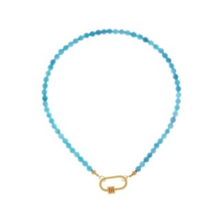 Колье Carabiner Gold Turquoise Necklace HOLLY JUNE