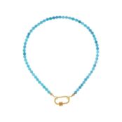 Колье Carabiner Gold Turquoise Necklace HOLLY JUNE фото 1