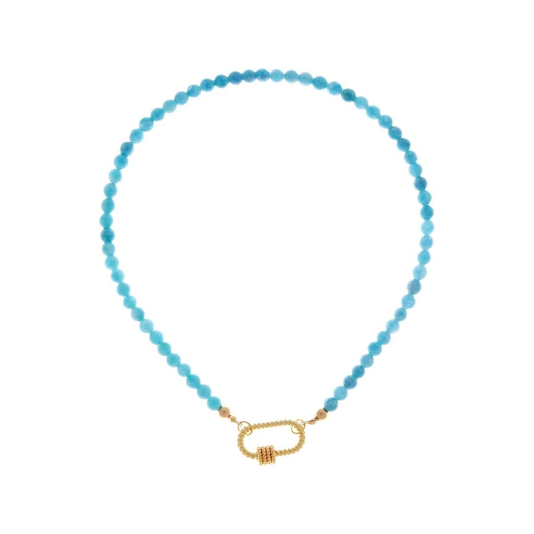 Колье Carabiner Gold Turquoise Necklace HOLLY JUNE фото 1