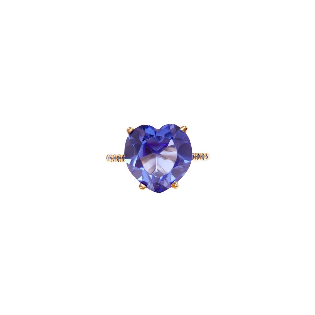 Кольцо Sex in the City Ring – Gold Sapphire VIVA LA VIKA фото 1