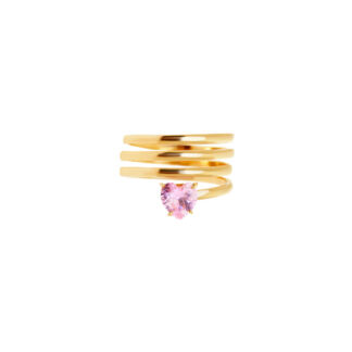 Кольцо из серебра Entwined Heart Ring – Pink VIVA LA VIKA