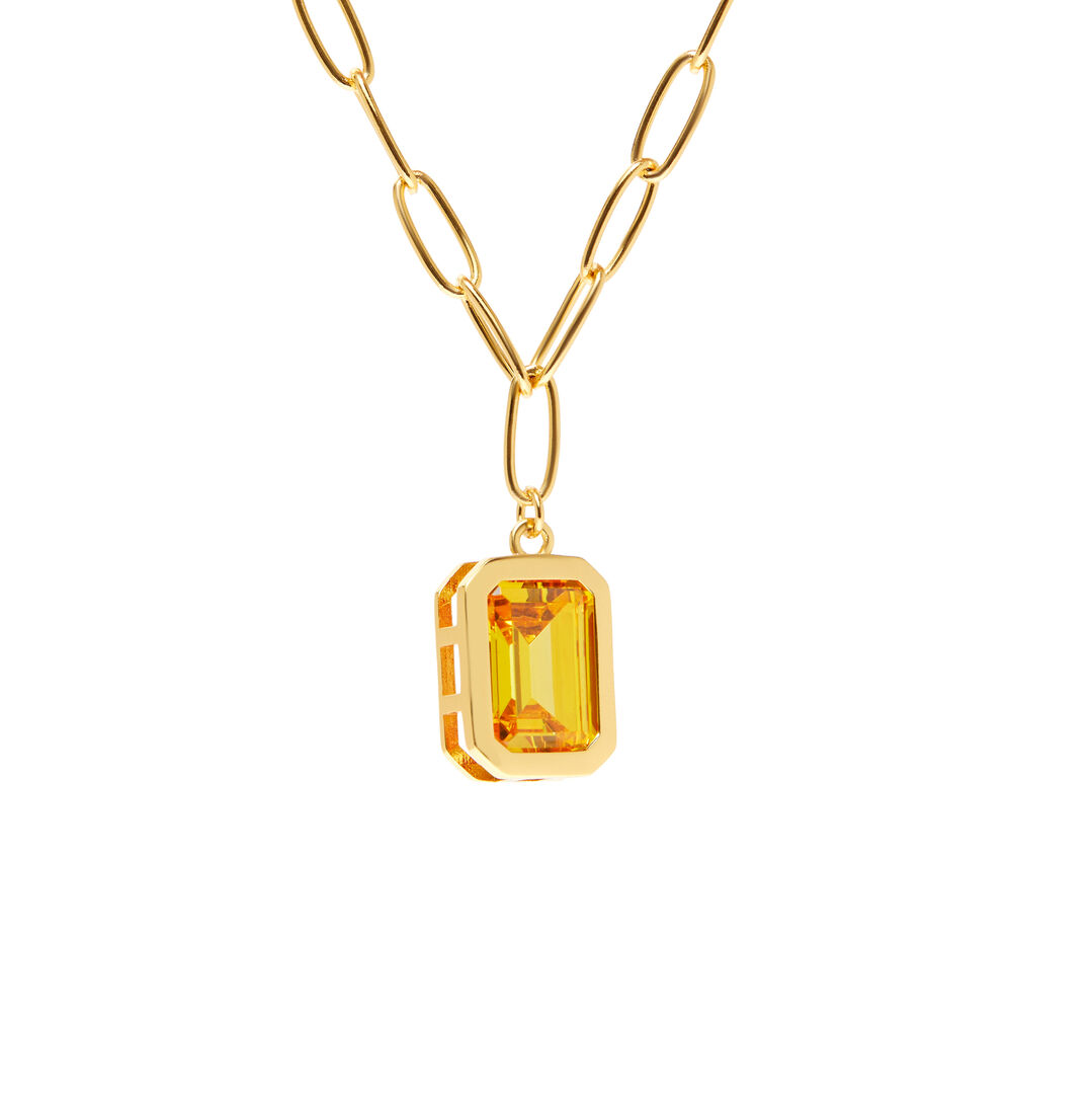 Колье Piped Edge Crystal Necklace – Yellow VIVA LA VIKA фото 1