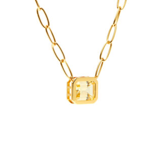 Колье Piped Edge Squere Crystal Necklace – Light Yellow VIVA LA VIKA