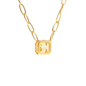 Колье Piped Edge Squere Crystal Necklace – Light Yellow VIVA LA VIKA фото 1