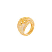 Кольцо Crystal Clover Signet Ring – Simple Gold VIVA LA VIKA фото 1