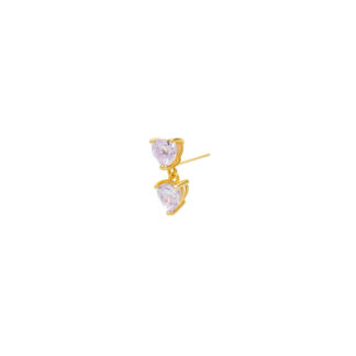 Серьга Double Whisper Heart Stud Earring – Clean WILHELMINA GARCIA