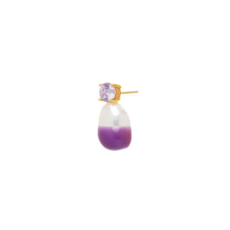 Серьга Swan Lake Pearl Earring – Purple WILHELMINA GARCIA