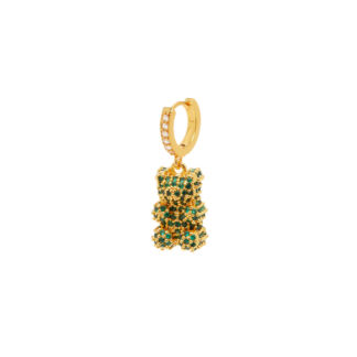 Моносерьга Pave Nostalgia Bear Hoop – Emerald CRYSTAL HAZE