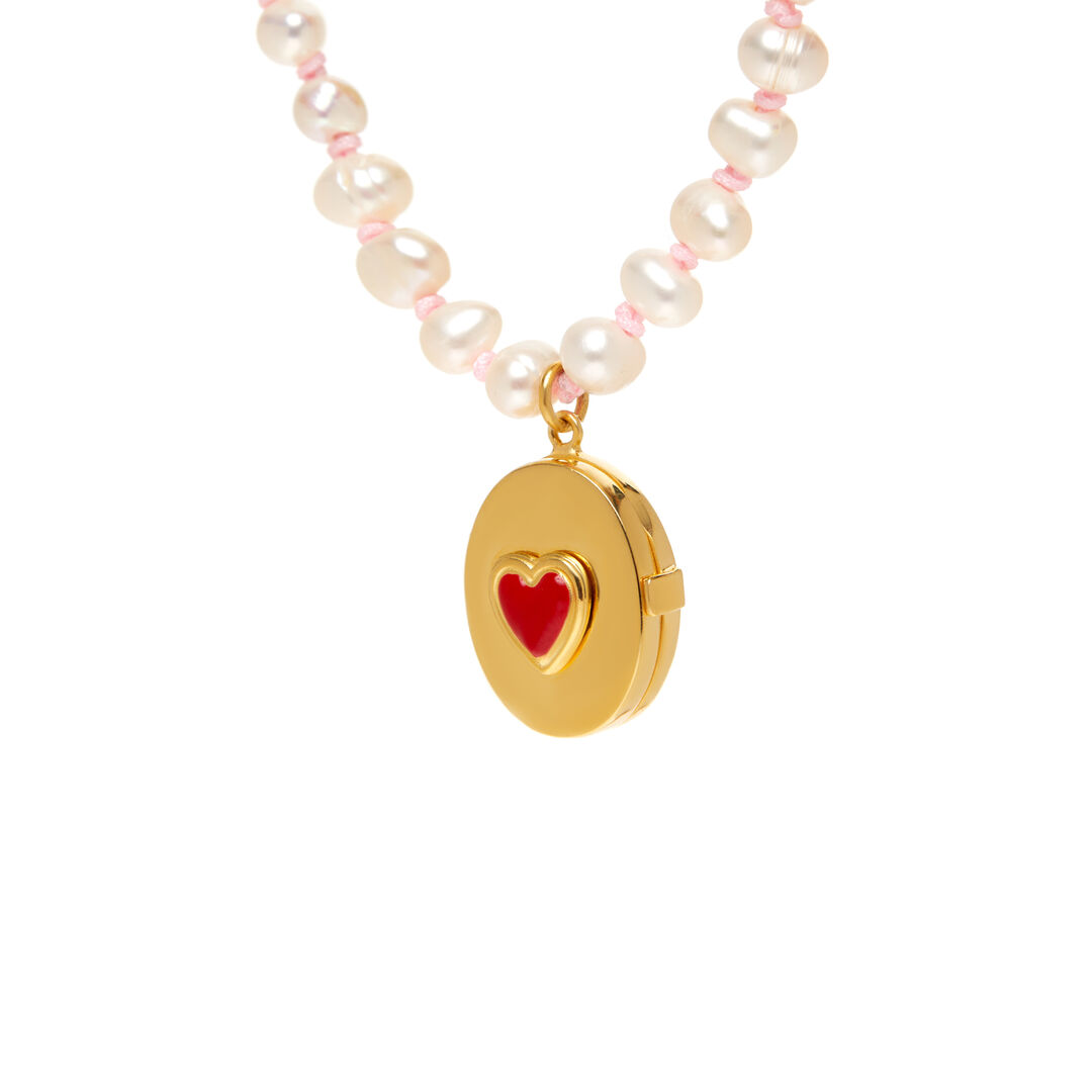 Колье Heart Locket Knitted Necklace – Red WILHELMINA GARCIA фото 1