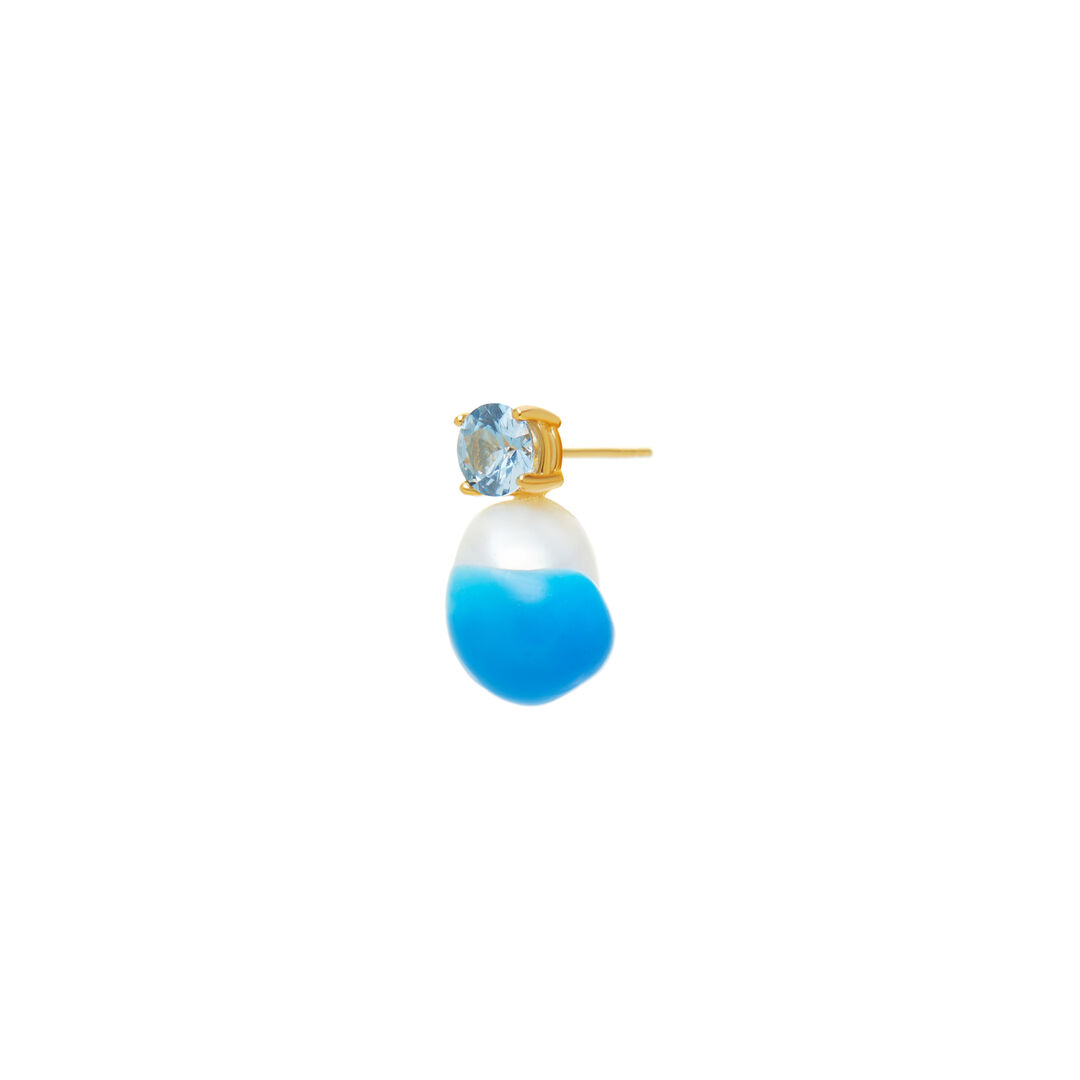 Серьга Swan Lake Pearl Earring – Aqua Blue WILHELMINA GARCIA фото 1