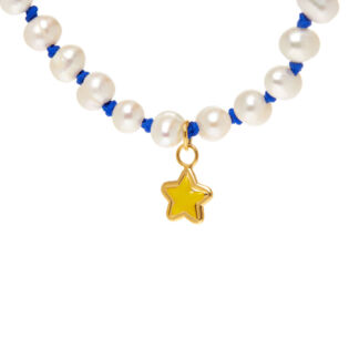 Колье Stardust Knitted Pearl Necklace – Yellow WILHELMINA GARCIA