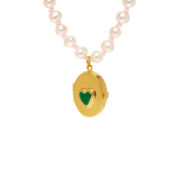 Колье Heart Locket Knitted Necklace – Green WILHELMINA GARCIA фото 1