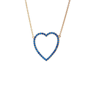 Колье Gold Heart Necklaces - Dark Blue VIVA LA VIKA