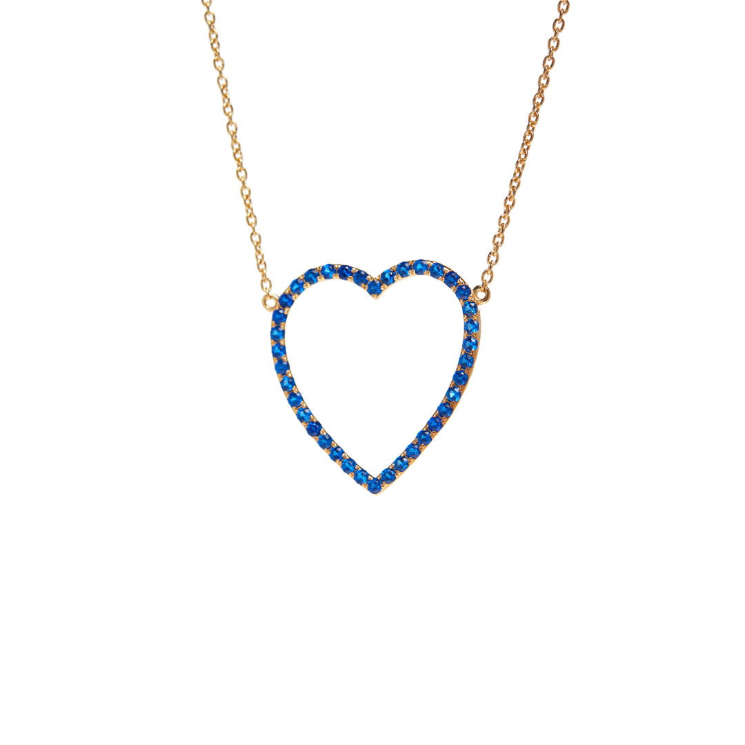 Колье Gold Heart Necklaces - Dark Blue VIVA LA VIKA фото 1