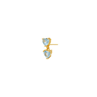 Серьга Double Whisper Heart Stud Earring – Blue WILHELMINA GARCIA