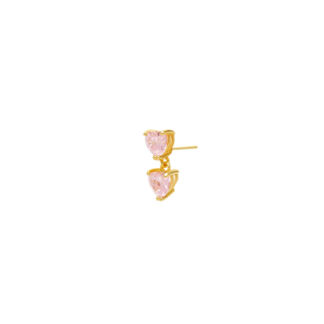 Серьга Double Whisper Heart Stud Earring – Pink WILHELMINA GARCIA