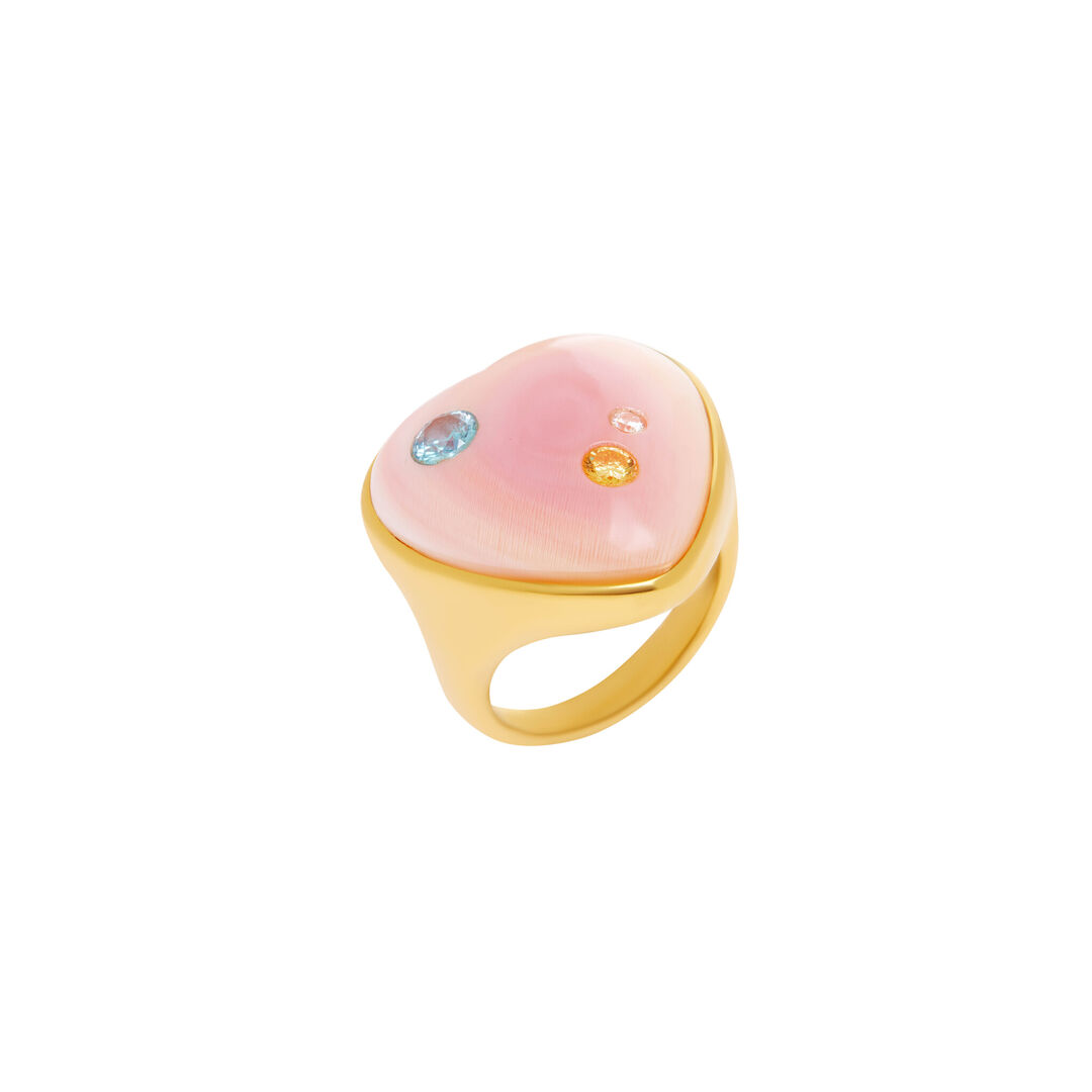 Кольцо Cotton Candy Heart To Heart Ring - Pink Shell NOTTE фото 1