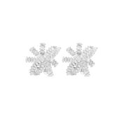 Серьги Baguette Wrapped Bows Rhodium Earrings FALLON фото 3