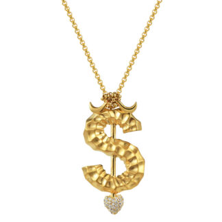 Колье Angry Dollar Necklace - Gold VIVA LA VIKA