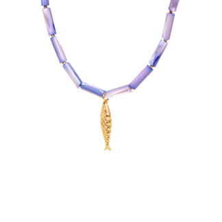 Колье Gold Fish Tube Necklace - Violet HOLLY JUNE