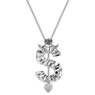 Колье Angry Dollar Necklace - Silver VIVA LA VIKA