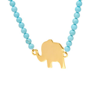 Колье Gold Plated Elephant Charm Beaded Necklace TIMELESS PEARLY