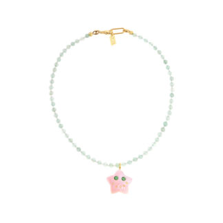 Колье Lucky Starface Beaded Necklace - Pink Shell NOTTE