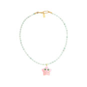 Колье Lucky Starface Beaded Necklace - Pink Shell NOTTE фото 1