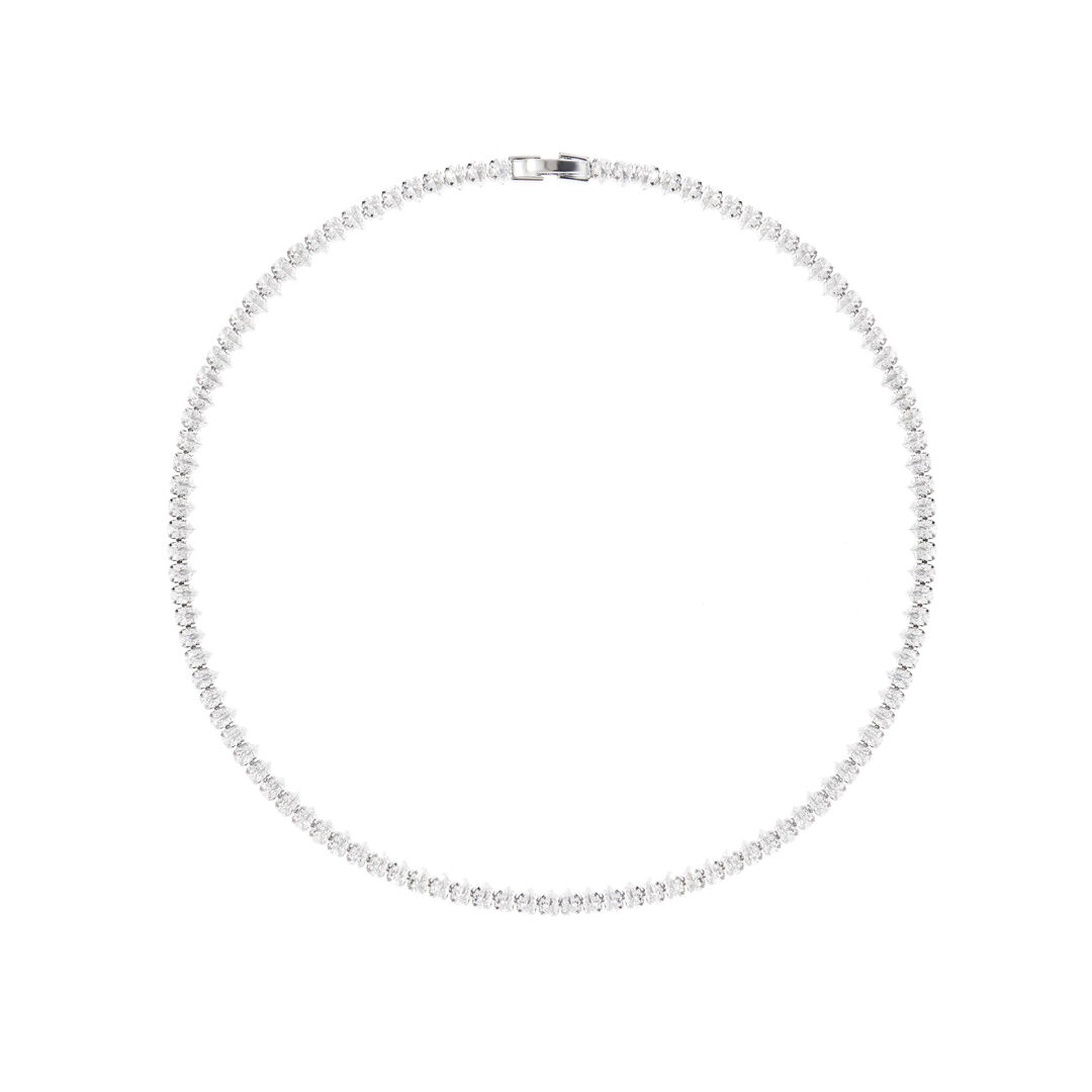 Колье Monarch Pointed Collar Rhodium Necklace FALLON фото 1