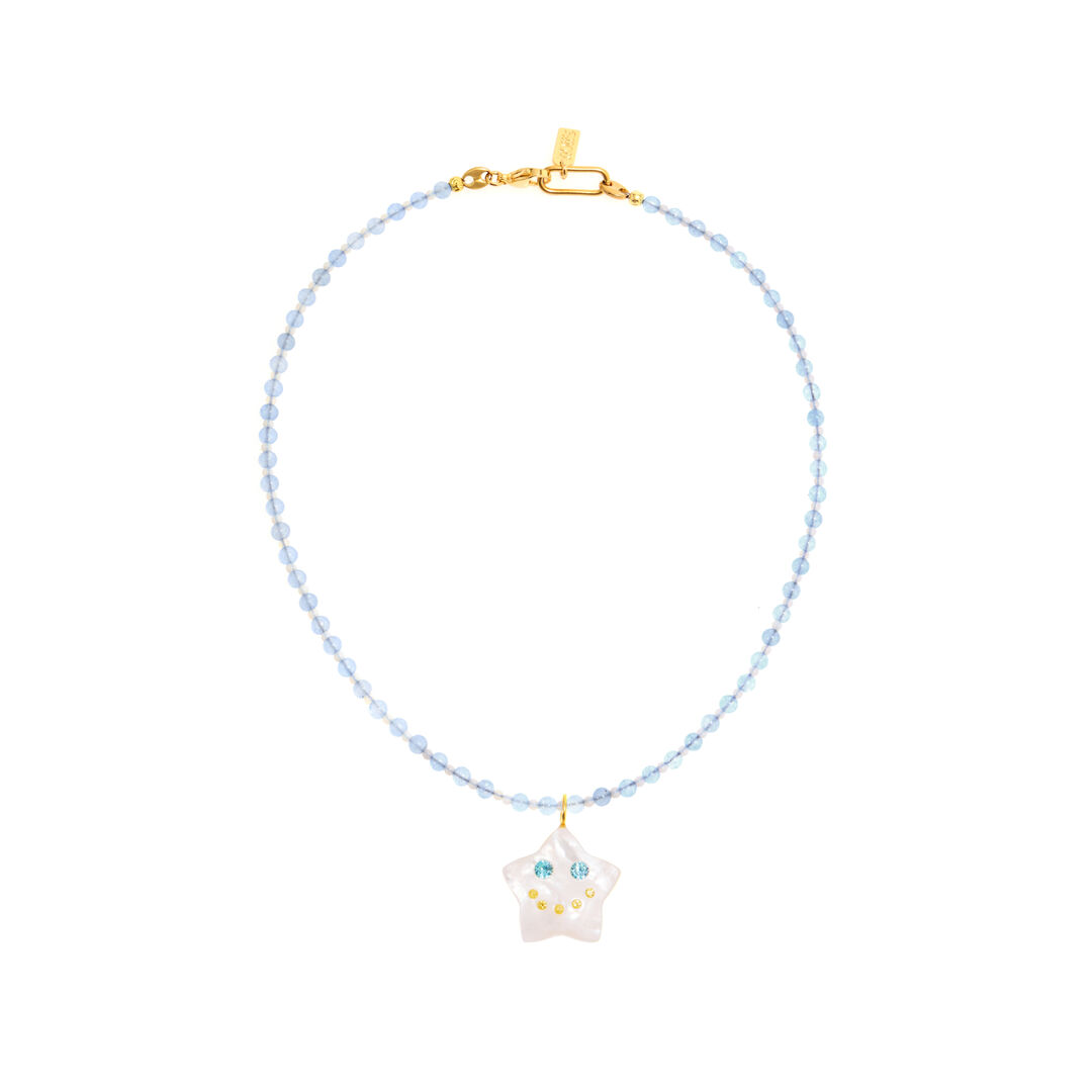 Колье Lucky Starface Beaded Necklace - Mother of Pearl NOTTE фото 1