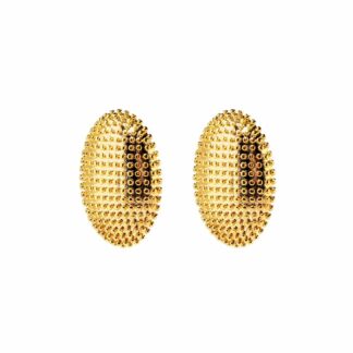 Серьги Dotted Oval Earrings – Gold PLAIN STUDIO