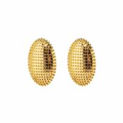 Серьги Dotted Oval Earrings – Gold PLAIN STUDIO фото 1