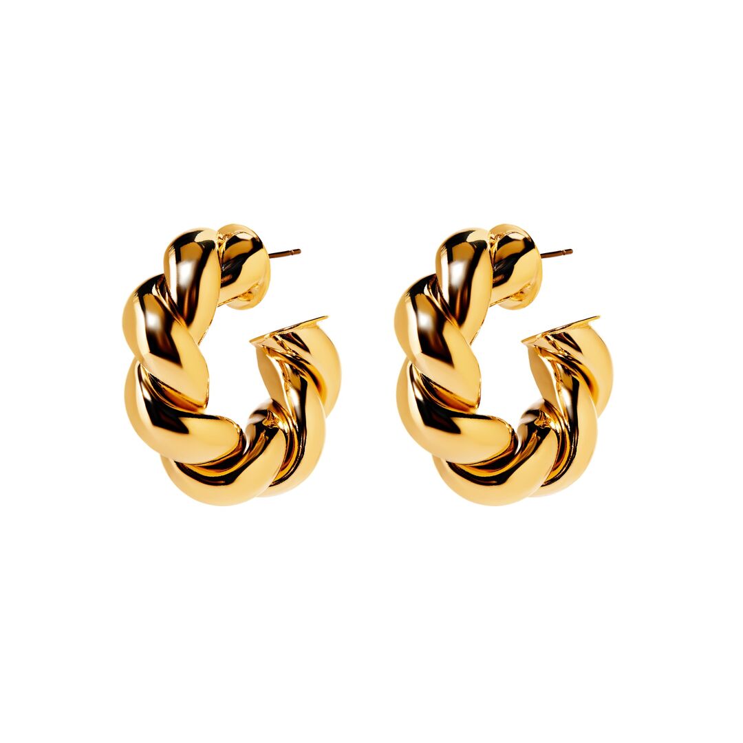 Серьги Highly Curved Earrings – Gold PLAIN STUDIO фото 1