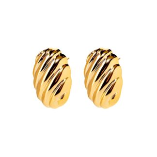 Серьги Curved Chubby Earrings – Gold PLAIN STUDIO