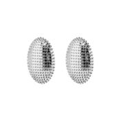 Серьги Dotted Oval Earrings – Silver PLAIN STUDIO фото 1