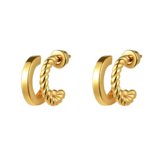 Серьги Double Secret Earrings - Gold BY DEBORAH GARDNER