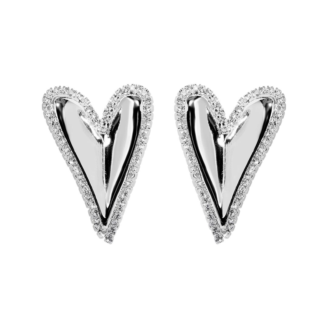 Серьги Gleaming Heart Earrings – Silver MYSTIQUE MIRAGE фото 1