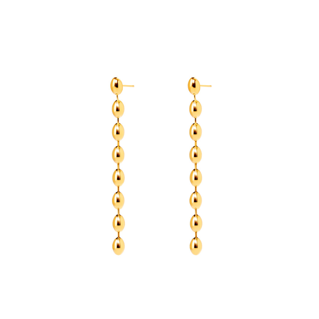 Серьги Dribble Oval Earrings – Gold PLAIN STUDIO фото 1