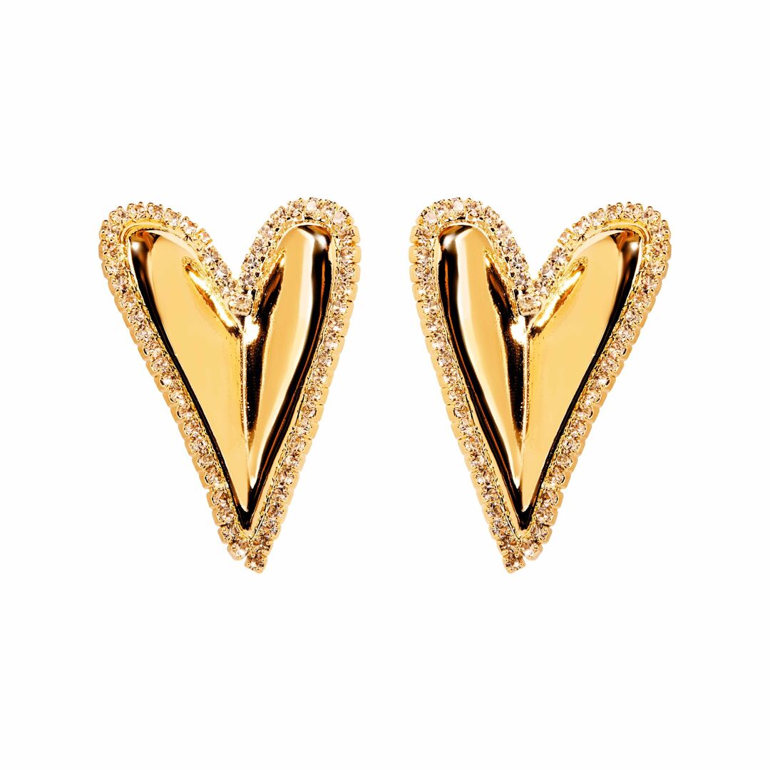 Серьги Gleaming Heart Earrings – Gold MYSTIQUE MIRAGE фото 1