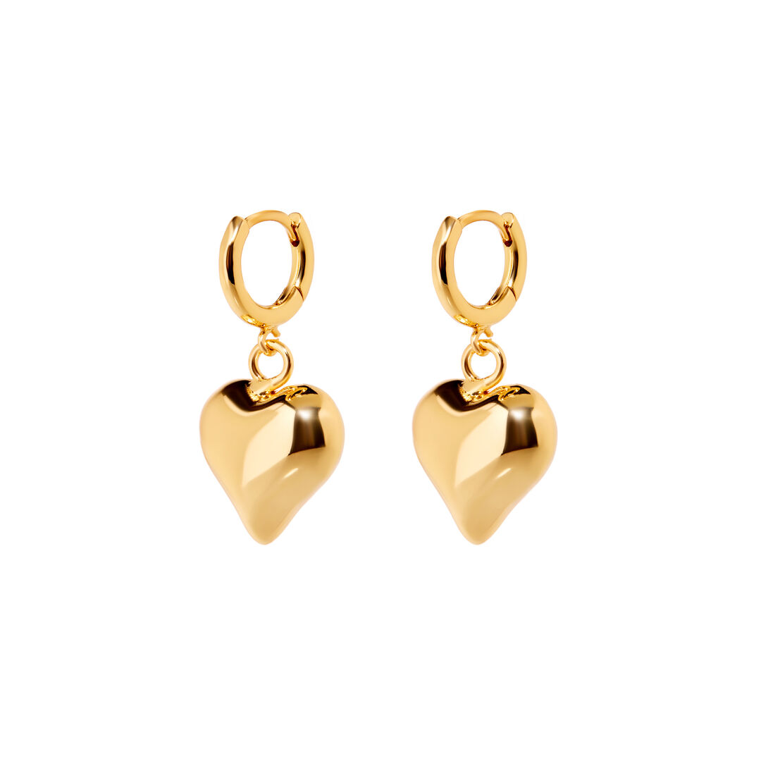 Серьги Vanilla Gold Heart Earrings DÉJÀ VU фото 1