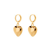 Серьги Puffy Gold Heart Earrings DÉJÀ VU фото 1