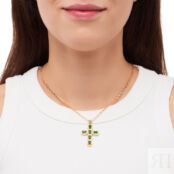 Колье Beany Cross Necklace – Green DÉJÀ VU фото 2