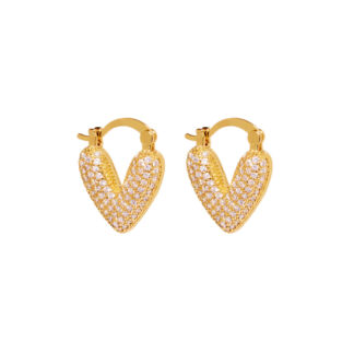 Серьги Crystal Chic Heart Earrings - Gold DÉJÀ VU