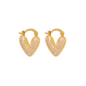 Серьги Crystal Chic Heart Earrings - Gold DÉJÀ VU фото 1