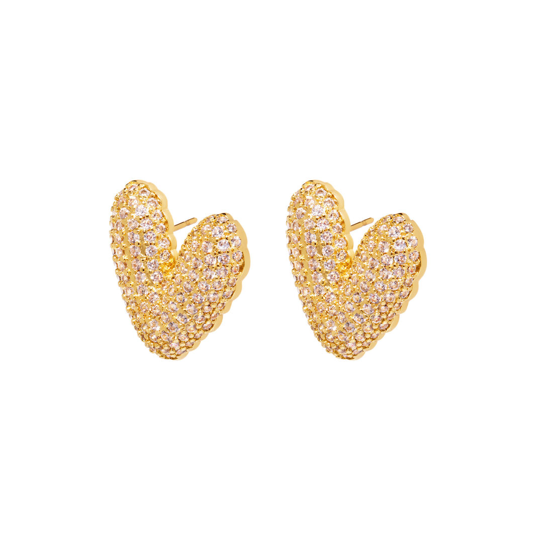 Серьги Uptown Heart Earrings – Gold DÉJÀ VU фото 1